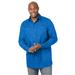 Men's Big & Tall Long-sleeve pocket sport shirt by KingSize in Royal Blue (Size L)