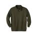 Men's Big & Tall Quilted henley snapped pullover sweatshirt by KingSize in Heather Olive (Size 4XL)