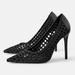 Zara Shoes | New Zara Basic Collection Black Woven Pointed Toe High Heel Pumps | Color: Black | Size: Various