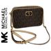 Michael Kors Bags | Michael Michael Kors Brown Jet Set Printed Logo Crossbody Bag | Color: Brown/Gold | Size: Approx: 7" H X 9"W X 2" D