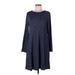 Old Navy Casual Dress - A-Line Crew Neck Long sleeves: Blue Marled Dresses - Women's Size Medium