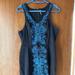 Free People Dresses | Navy Embroidered Free People Shift Dress Sz L | Color: Blue | Size: L