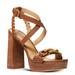Michael Kors Shoes | Michael Kors Women's Kailey Platform Dress Sandals Luggage Size 9.5m Nib | Color: Brown | Size: 9.5m