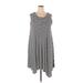 Chelsea & Theodore Casual Dress - Shift Scoop Neck Sleeveless: Black Print Dresses - Women's Size 3X