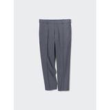 Men's Smart Ankle Pants (2-Way Stretch, Wool-Like, Checked) | Gray | 2XL | UNIQLO US
