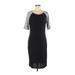 Lularoe Casual Dress - Sheath Scoop Neck Short Sleeve: Black Dresses - Women's Size Medium