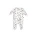 Gerber Short Sleeve Outfit: White Floral Tops - Size Newborn