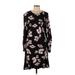 Tanya Taylor Casual Dress - Mini Crew Neck 3/4 sleeves: Black Floral Dresses - Women's Size 12