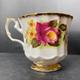 Vintage Elizabethan Jacobean Red Rose and Dog Roses bone china gilt-edged Hand Decorated footed Teacup made in England *No saucer*