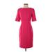 Toccin Casual Dress - Sheath High Neck Short sleeves: Pink Print Dresses - Women's Size 4