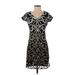 Vie La V Casual Dress - Mini V Neck Short sleeves: Black Dresses - Women's Size 0