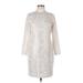 Bar III Casual Dress - Sweater Dress: White Tweed Dresses - Women's Size Medium