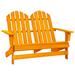 vidaXL 2-Seater Patio Adirondack Chair Solid Wood Fir - 47" x 33.7" x 35.2"