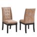 Tufted Upholstered Fabric Dining Room Chairs, Set of 2, Light Brown