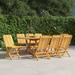 vidaXL Folding Patio Chairs 2/4/6/8 pcs 24"x26.4"x35.4"/ 18.5"x18.5"x35" Solid Wood Teak