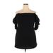 Leith Casual Dress - Mini Off The Shoulder Short sleeves: Black Polka Dots Dresses - New - Women's Size Large