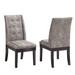 Tufted Upholstered Fabric Dining Room Chairs, Set of 2, Gray