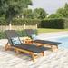 vidaXL 3 Piece Patio Lounge Set Poly Rattan&Solid Wood Acacia - 78.7" x 21.3" x 34.3"