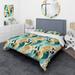 Designart "Topaz Giraffe Spots " Yellow Modern Bedding Cover Set With 2 Shams