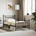 vidaXL Metal Bed Frame with Headboard White/Black multisize