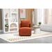 Swivel Barrel Chair Comfy Wingback Chairs Round Accent Sofa Chair Orange Boucle Club Chair Lounge Chair for Living Room