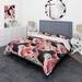 Designart "Pink And Blue Midcentury Trendy Patterns II" Black Modern Bedding Cover Set With 2 Shams