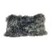 17" Black Genuine Tibetan Lamb Fur Pillow with Microsuede Backing