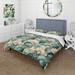 Designart "White And Teal Coastal Vintage Seashells" Teal Cottage Bedding Set With Shams