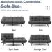 Convertible Futon Sleeper Sofa Bed PU Leather Adjustable Loveseat