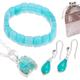 Serene Harmony,'Agate Apatite Necklace Earrings & Bracelet Curated Gift Set'