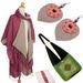 Thai Fashion,'4 Item Curated Gift Set with Scarf Jacket Earrings and Bag'