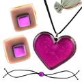 '18k Gold-Accented Glass Jewelry Curated Gift Set in Fuchsia'