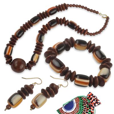 'Eco-Friendly Necklace Bracelet and Earrings Curated Gift Set'