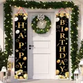 Rideau de porte doré pour anniversaire toile de fond 30 40 50 joyeux anniversaire chemin de Table