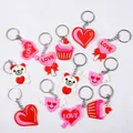 PinMii-Porte-clés en silicone coeur ours Love pendentif sac à dos fête des mères cadeau de fête