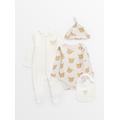 Cream Bear Print 4 Piece Starter Set 6-9 months