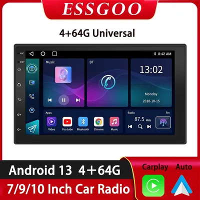 ESSGOO-Autoradio sans fil Carplay Android Auto 2 Din 7 " 9" navigateur GPS lecteur MP5 écran