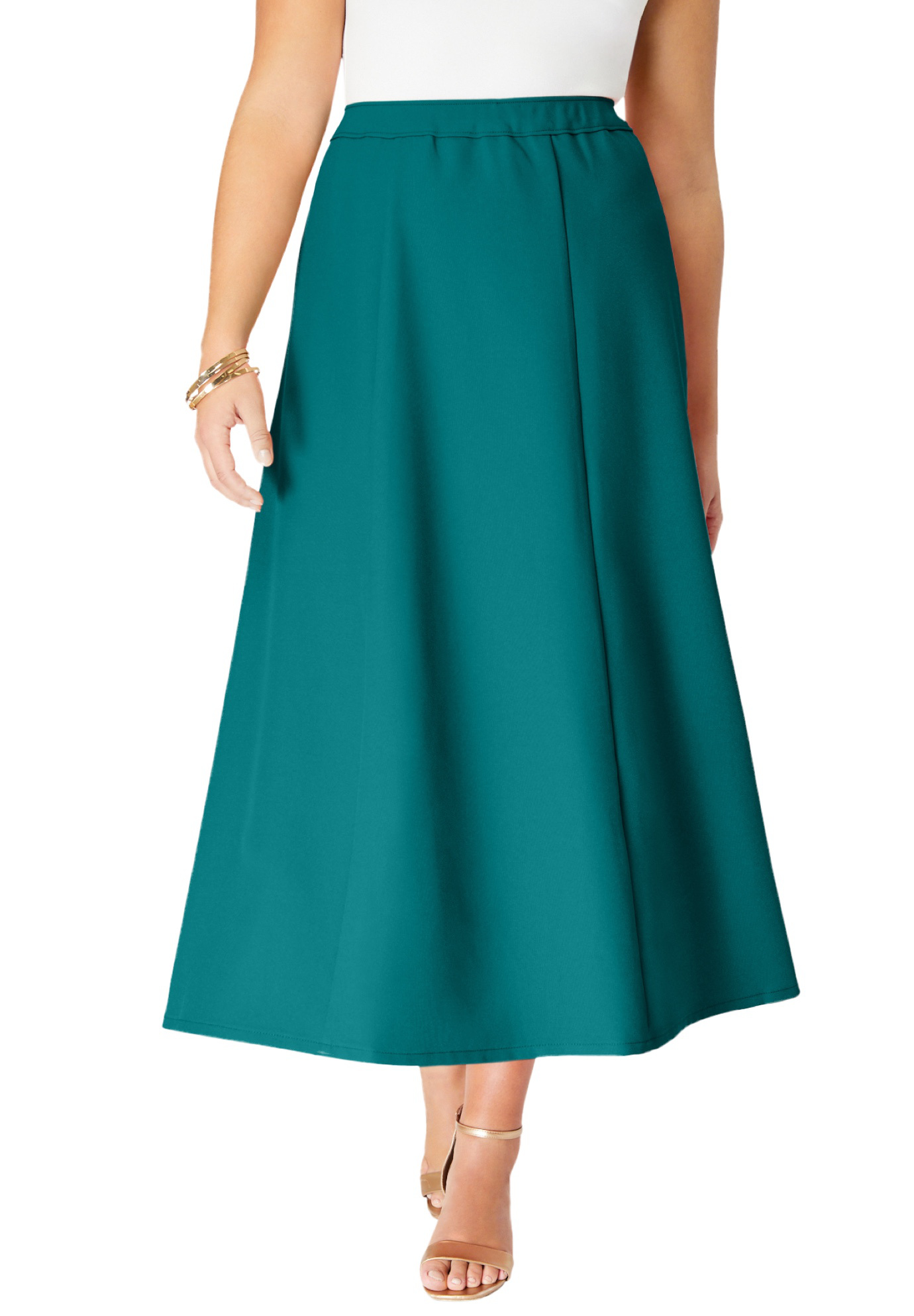 Plus Size Women's Plus Size Bend Over® A Line Skirt by Roaman's in Tropical Teal (Size 44 W)