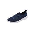 Wide Width Men's Athletic Knit Stretch Sneaker by KingSize in Navy Marl (Size 10 W)