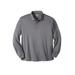 Men's Big & Tall Long Sleeve No Sweat Polo by KingSize in Charcoal (Size 3XL)