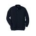 Men's Big & Tall Quilted henley snapped pullover sweatshirt by KingSize in Black (Size XL)