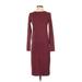 Leith Casual Dress - Midi: Purple Solid Dresses - Women's Size Small