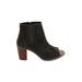 TOMS Ankle Boots: Black Print Shoes - Women's Size 8 - Peep Toe