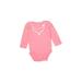 Carter's Long Sleeve Onesie: Pink Solid Bottoms - Size 3 Month