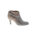 Anyi Lu Ankle Boots: Gray Solid Shoes - Women's Size 40 - Round Toe