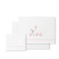 Bettlaken-Set für Babybett JIRAFA BICICLETA in Weiß rosa · 100% Baumwolle · 3- Teilig Bettwäsche-Set für Babywiege