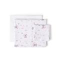 Bettlaken-Set für Babybett AVIÓN PAPEL in Weiß rosa · 100% Baumwolle · 3- Teilig Bettwäsche-Set für Babywiege