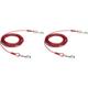 Amazon Basics - Cable para ATAR Perros, Hasta 56 kg, 9,1 m, Rot (Packung mit 2)