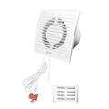 H&C VENT White 6 inch 150mm Extractor Fan with UK pull cord and switch│ Inline Exhaust Fan │For Kitchen Bathroom Shower Toilet Wall Ceiling Window Kit │ Silent Humidity centrifugal fume fan