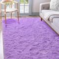 Terrug Super Soft Shaggy Fluffy Rugs for Kids Room, Home Decor Area Rugs 4x6 Feet for Bedroom, Cute Plush Rugs for Girls Bedroom Dorm, Non-Slip Carpet for Living Room (4X6 Feet, Purple)